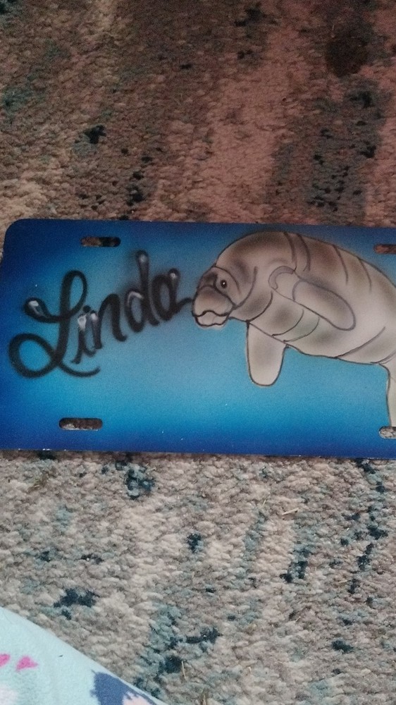 Manatee 'Linda' Design Decorative License Plate