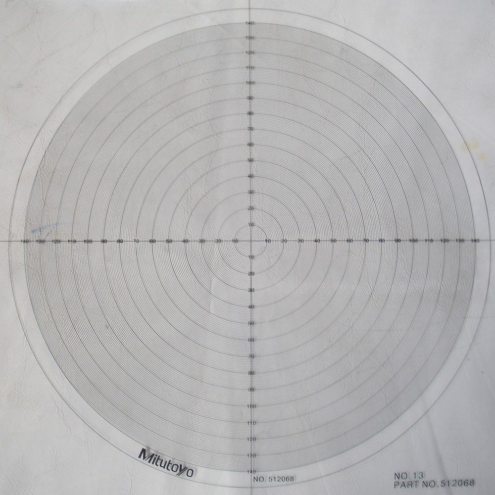 Optical Comparator Chart For Profile Projector Overlay Chart Mitutoyo 512068