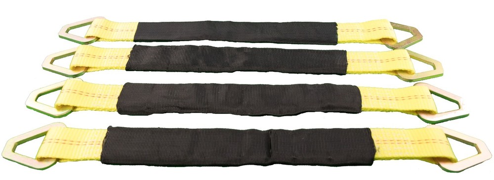 (4 PACK)2  X 18  Tie Down Tow Axle Strap with D Ring