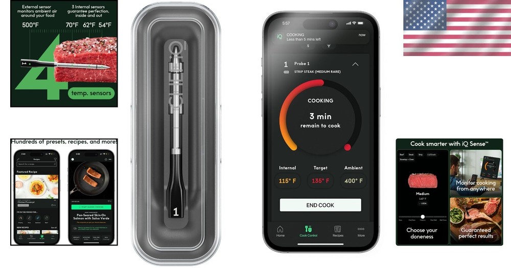 Sense Smart Wireless Meat Thermometer - Bluetooth Precision for Perfect Cooking