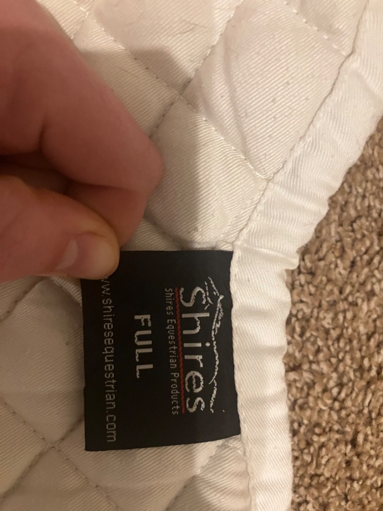 Shires white performance dressage saddle pad