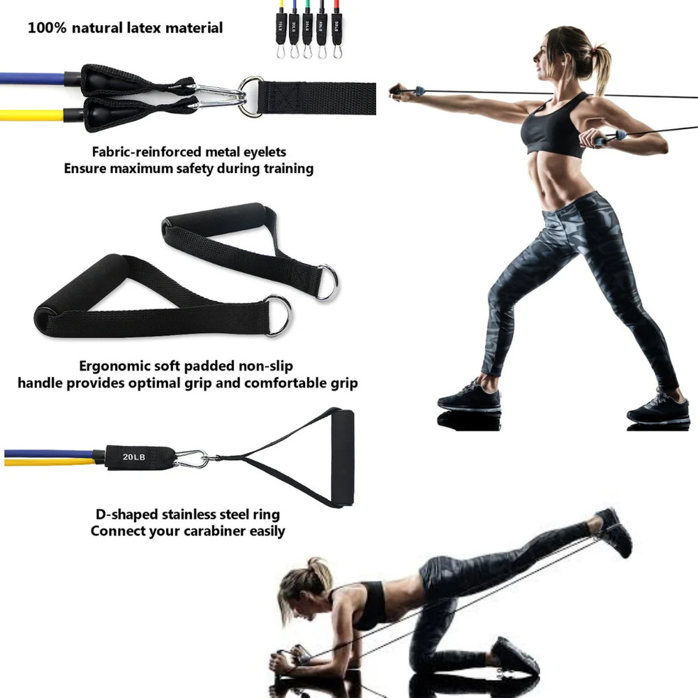 Heavy Resistance Bands Workout Band Set - Stackable Adjustable Weight Exercise B