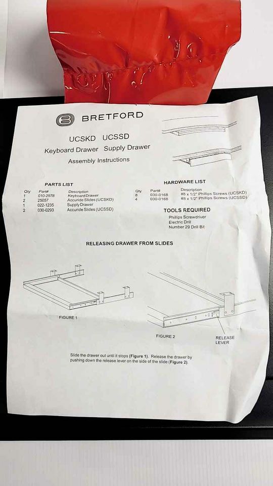 Bretford UCSKD Keyboard Drawer BLACK NEW!