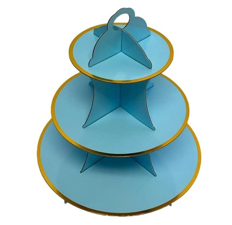 Blue Cupcake Stand, 3 Tier Cupcake Stand