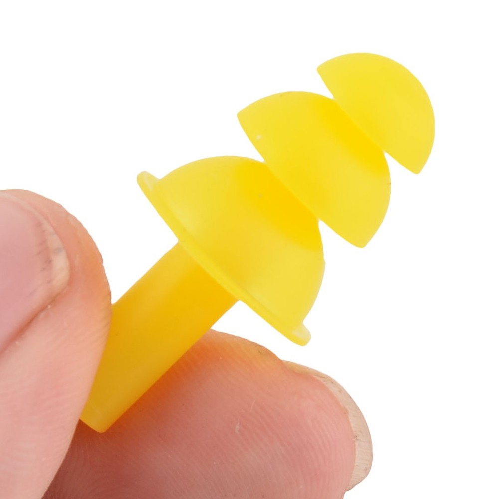 Swimming Silicone Waterproof Ear Protector Earplug Orange Pair