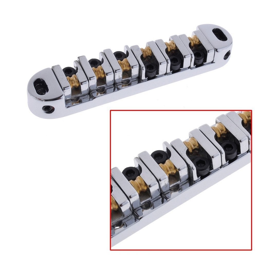 JD.Moon Roller Saddle Bridge ABR-1 Tune-o-matic Tailpiece Chrome