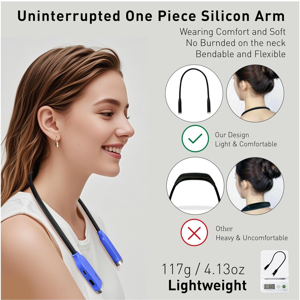 Blue Neck Reading Light 3 Color Adjustable USB Book Craft EyeCaring Camp