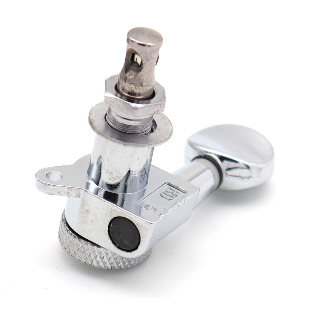 6R inline Guitar Threaded Locking Tuners String Tuning Pegs Machine Heads Silver