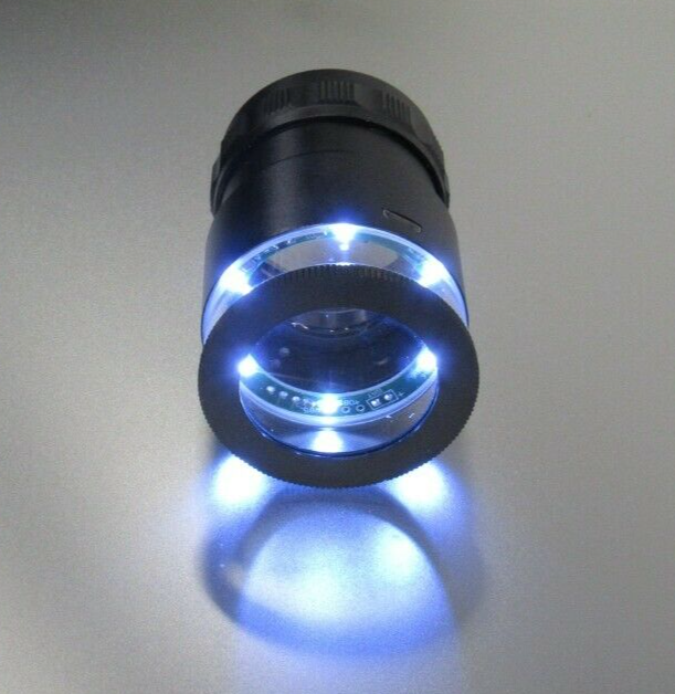 10X LED lighted USB Rechargeable Microscope Loupe Viewer Magnifier with Reticle