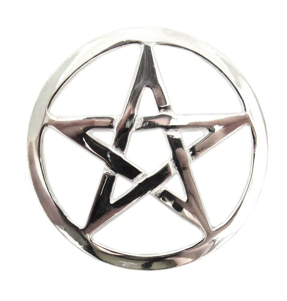 NEW Silver-Plated Pentagram Altar Tile 2.75" Silver Pentacle Wicca Pagan