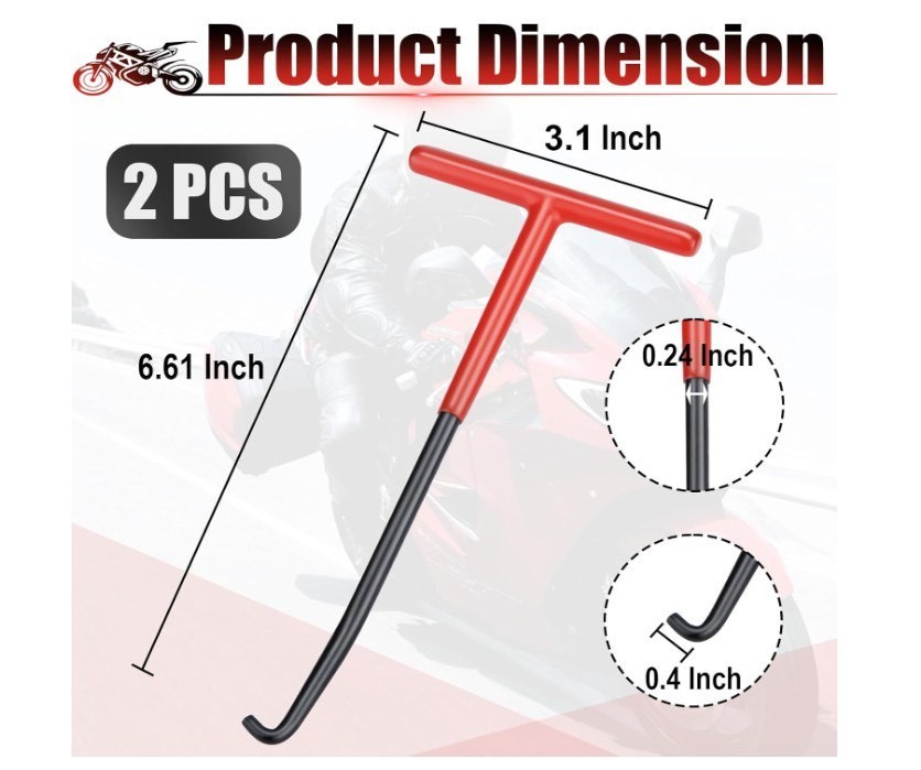 2 PCS Exhaust Spring Puller Tool, Motorcycle Exhaust Spring Hook, T Shaped Hand
