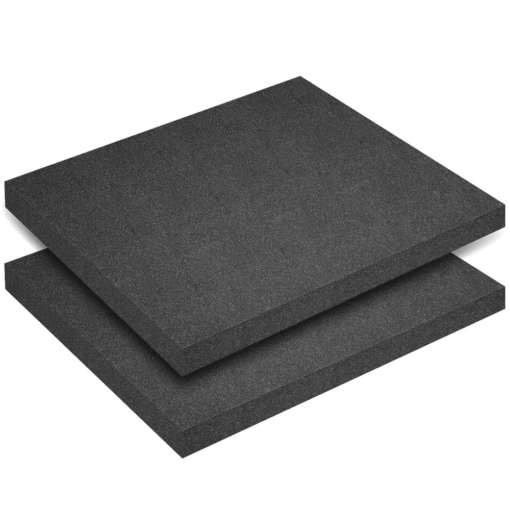 2 PCS Polyurethane Foam Inserts 16x12x1 Inch Black Cuttable Packing Sheets