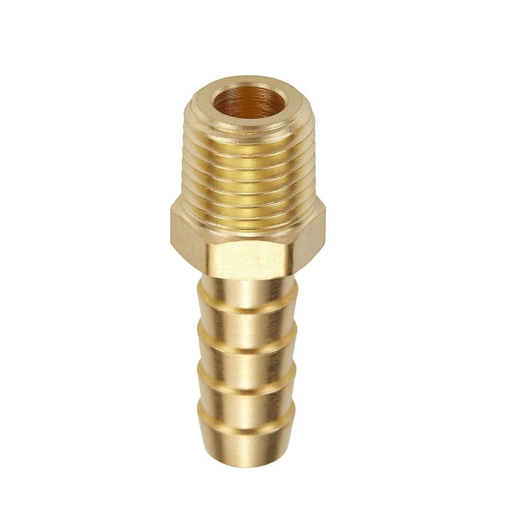 Litorange 4 PCS Solid Brass Pipe Fitting and 4PCS 3/8" NPT x 1/2" Barb,