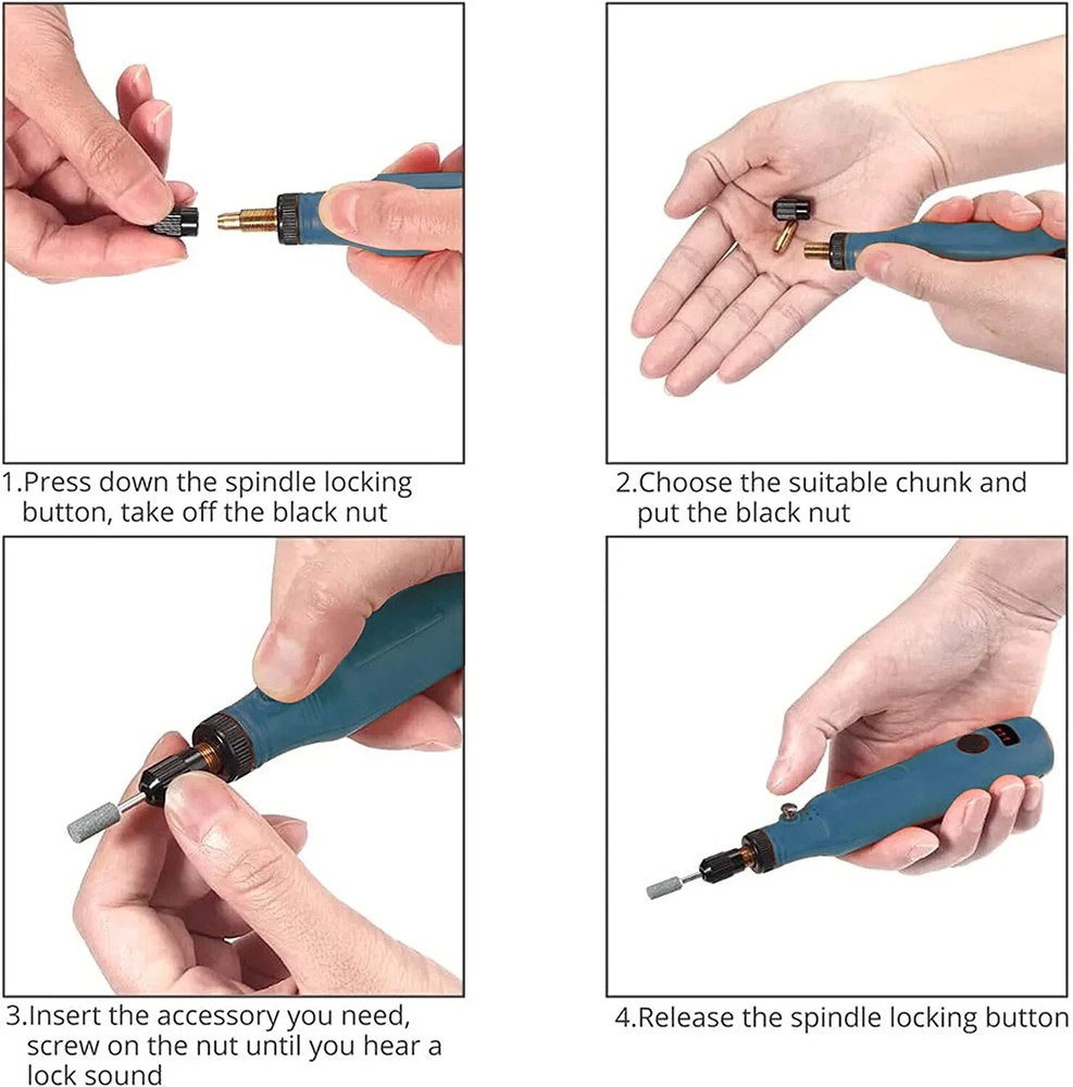Mini Grinder Rotary Tool Polishing Drill Kit Variable Speed with Accessories