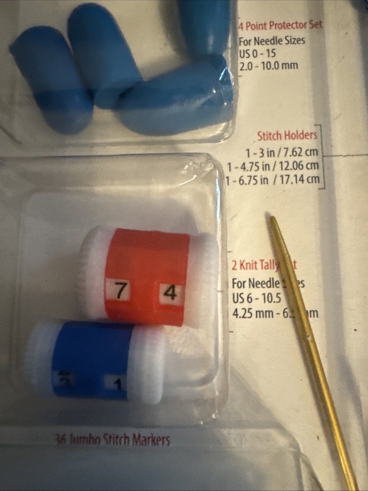 Knitting Accessory SET Stitch Holders Stitch Counter Needle Point Protector