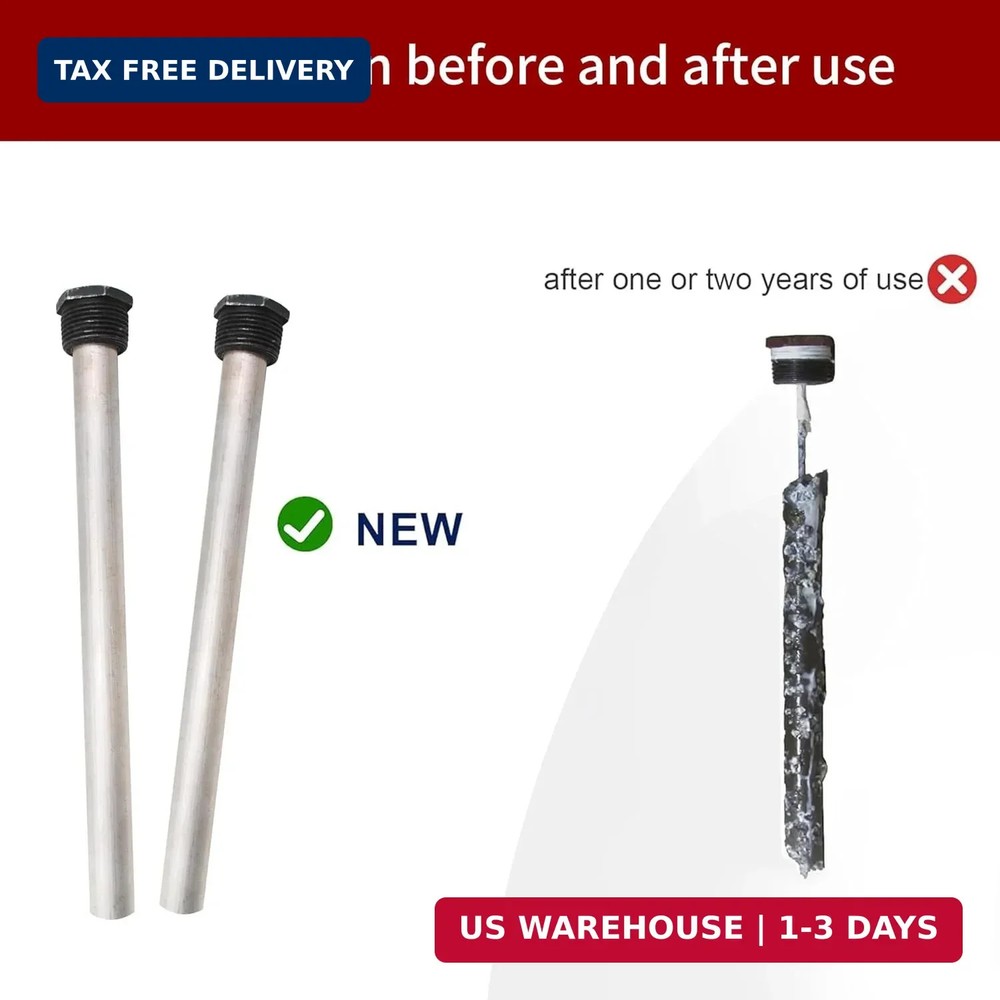 2 Pack RV Water Heater Anode Rods, Anode rod for RV hot water heaters, Replaceme
