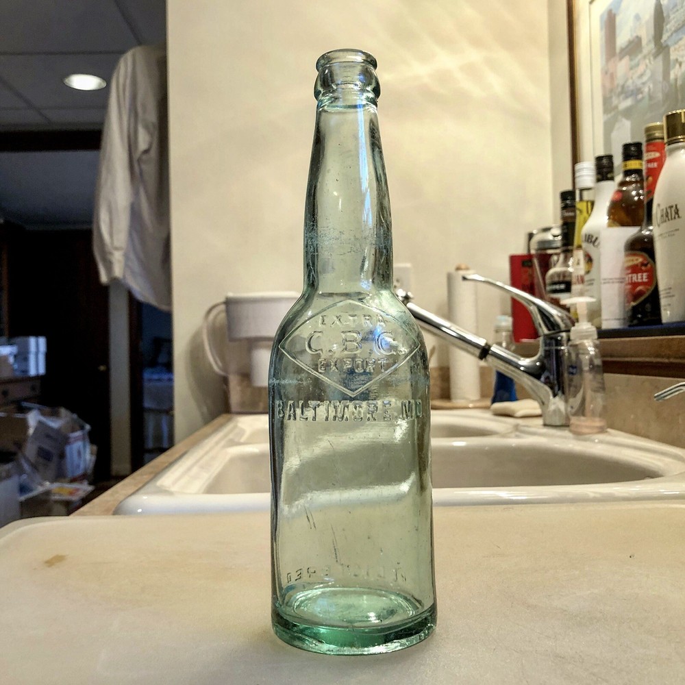 Pre-Pro Beer Bottle C B C (Chesapeake Brewing Co) Extra Export Baltimore MD Aqua