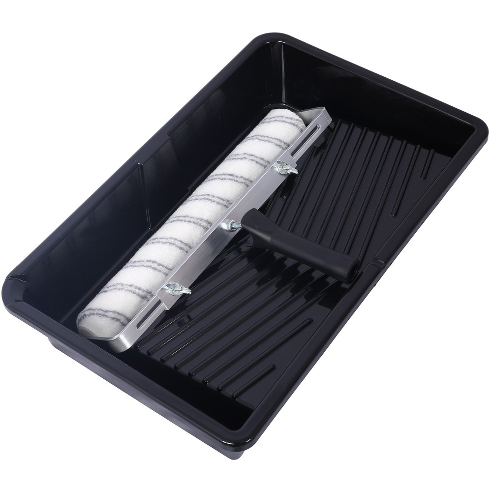 5PCS 18 Inch Paint Roller Kit Tray Paint Roller Sleeves Adjustable Roller Frame