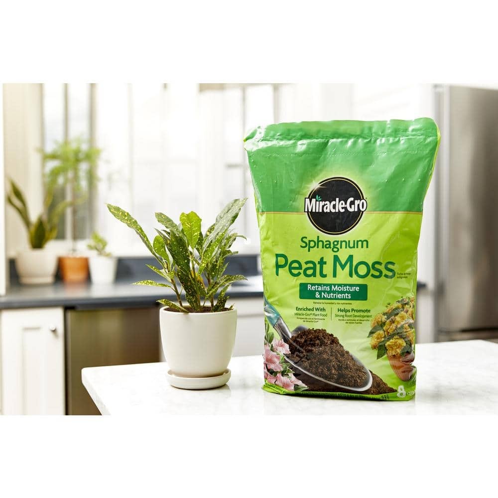 Sphagnum Peat Moss, 8 qt., For Containers and In-Ground Soil (2-Pack)