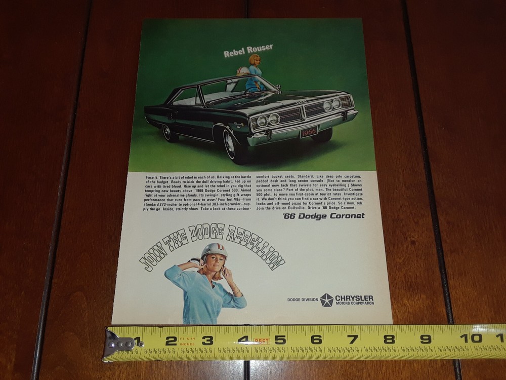 1966 DODGE CORONET ORIGINAL AD