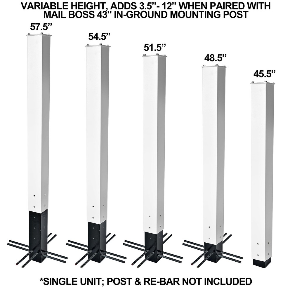 Mail Boss Post Depth Extender Black for Steel Mailbox Posts - Variable Height