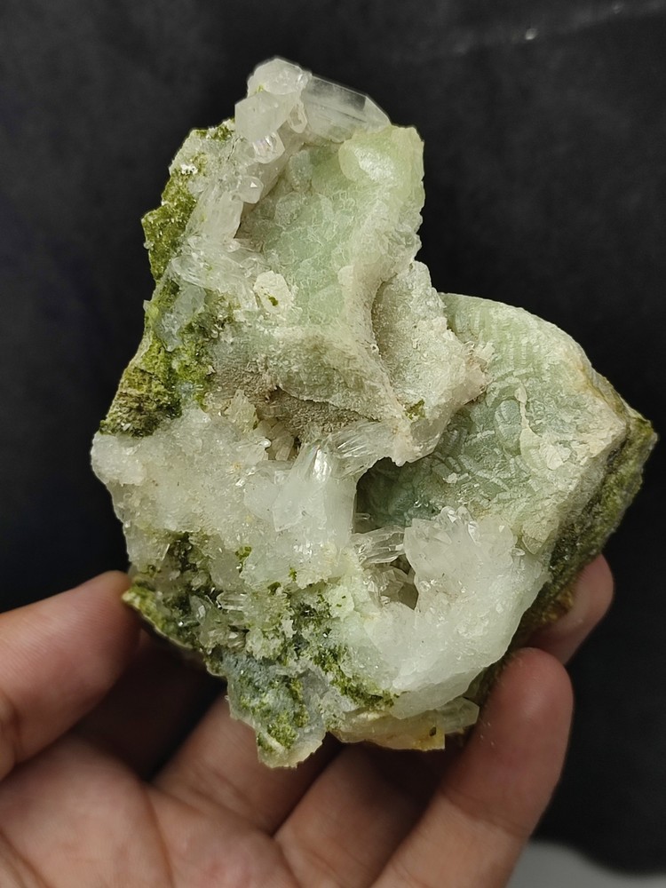 Calcite With Prehnite Nice Color & Termination-Afg.