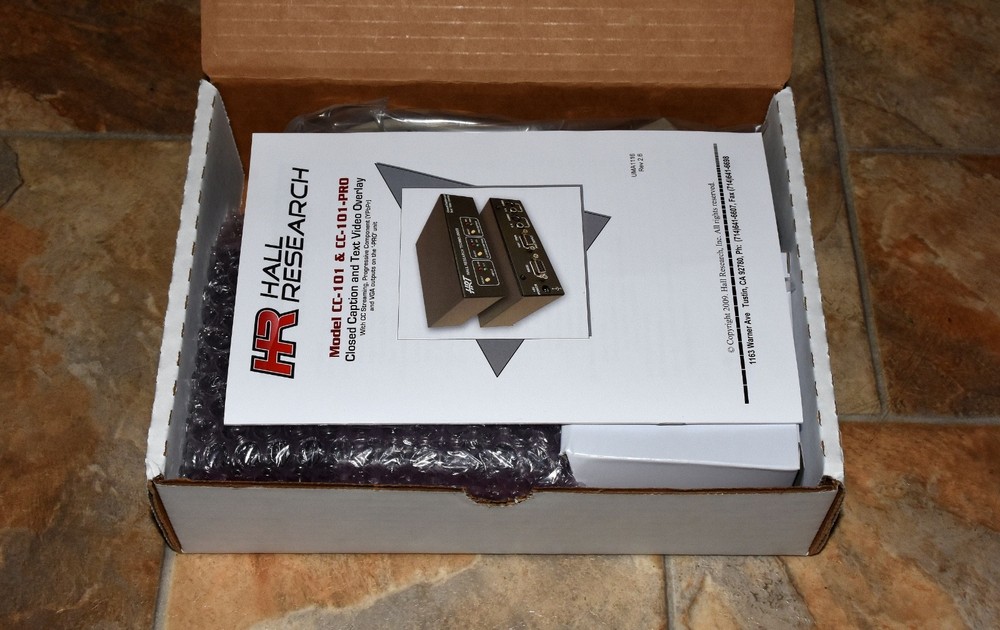 New HALL RESEARCH CC-101-PRO Closed Caption Decoder and Text Video Overlay