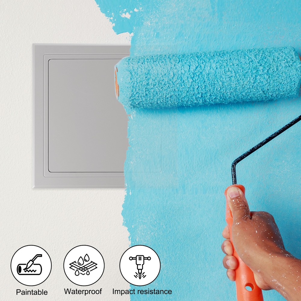 8"x8" Self-Adhesive Access Panel ABS Plumbing Access Doors Grey 200x200mm