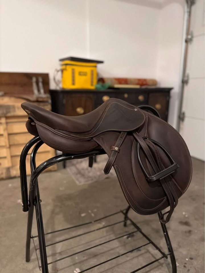 Antarès Evolution-D Custom Jump Saddle – Buffalo Leather – Excellent Condition