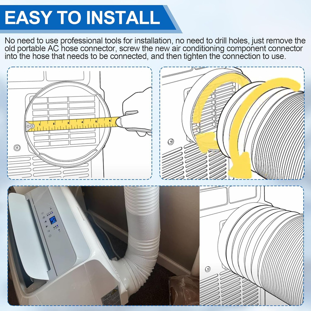 5.9 Inch Portable Air Conditioner Exhaust Hose Coupler, 6 X 7 Inches Portable AC