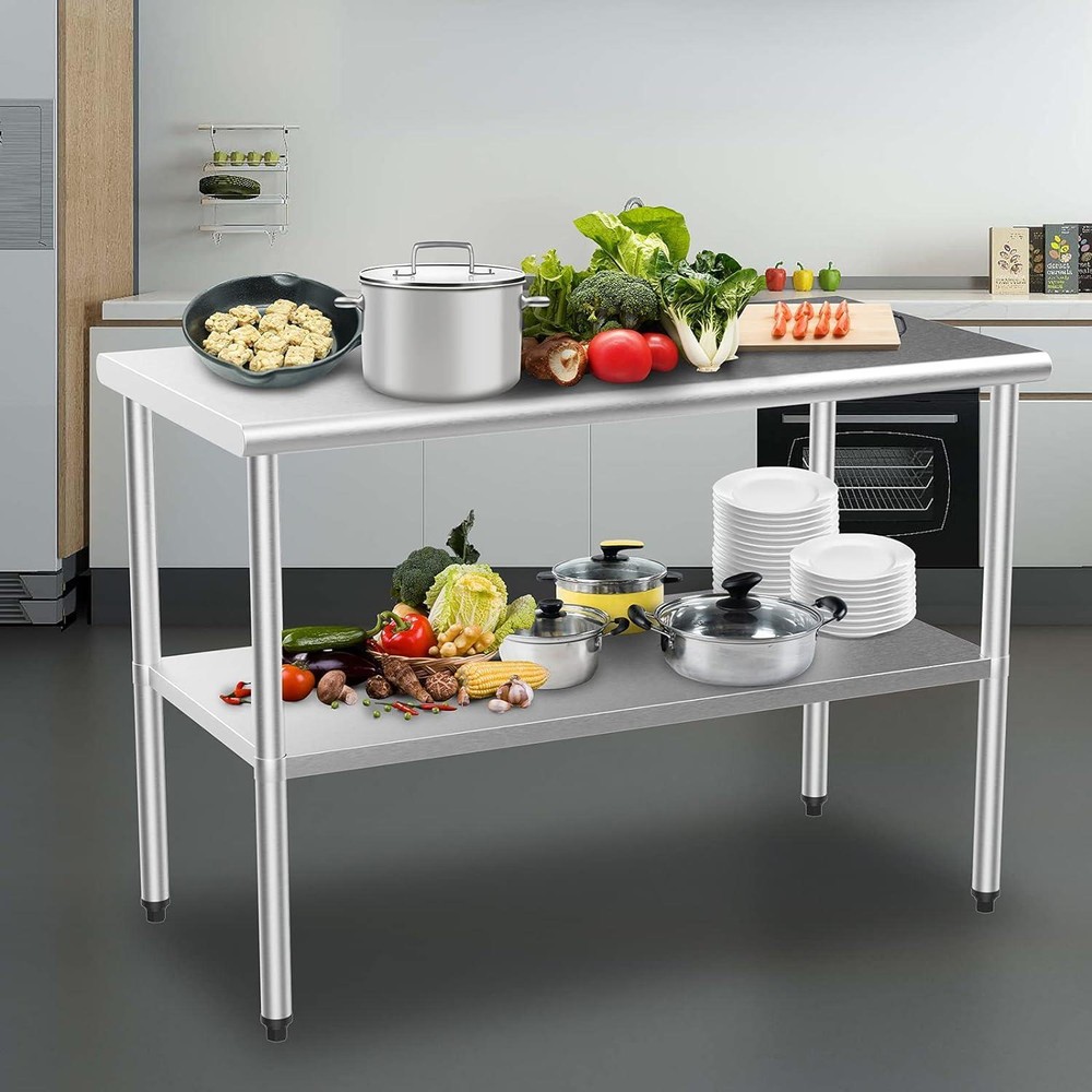 48'' x 24'' Stainless Steel Table for Kitchen Prep & Work Commercial Worktable