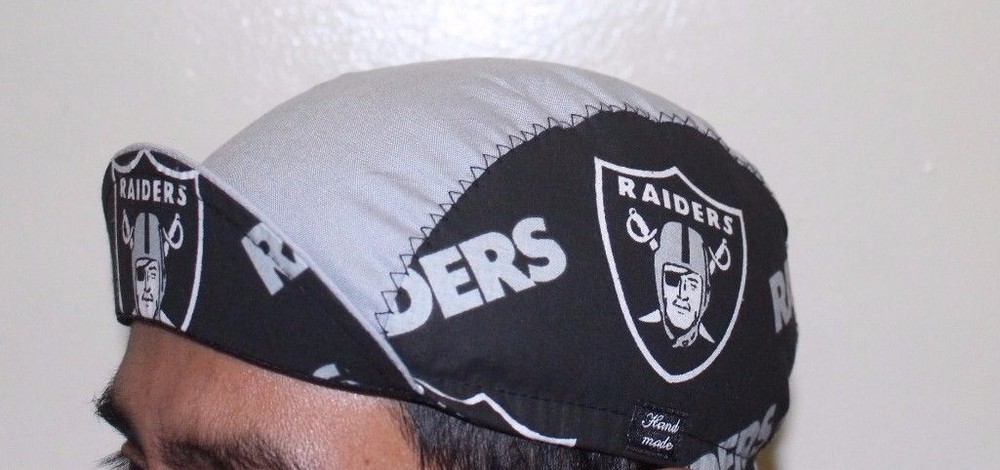 Cycling cap RAIDERS one size 100% COTTON handmade new