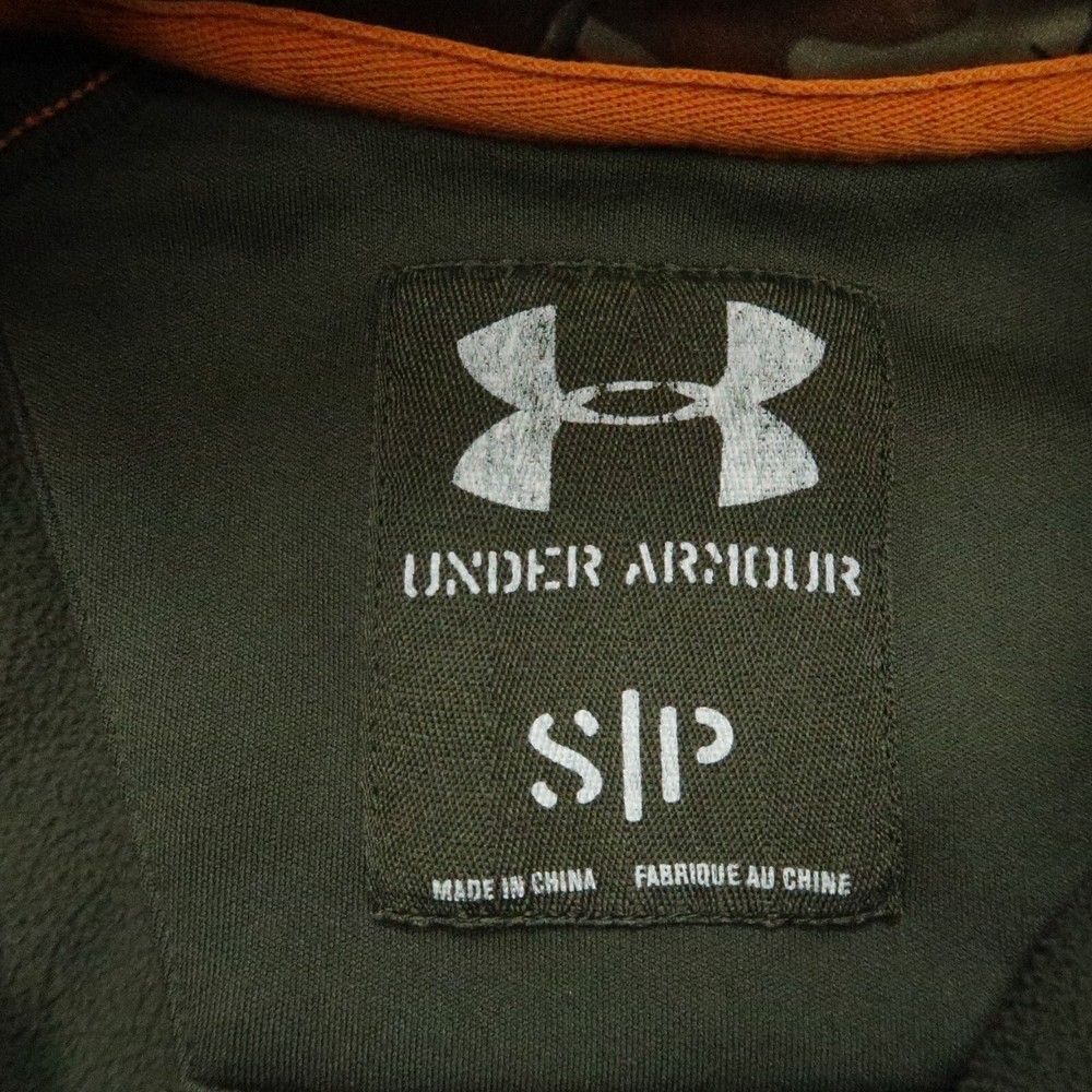 Under Armour Pullover Mens Small Brown Camo Fleece Quarter Zip Scent Control