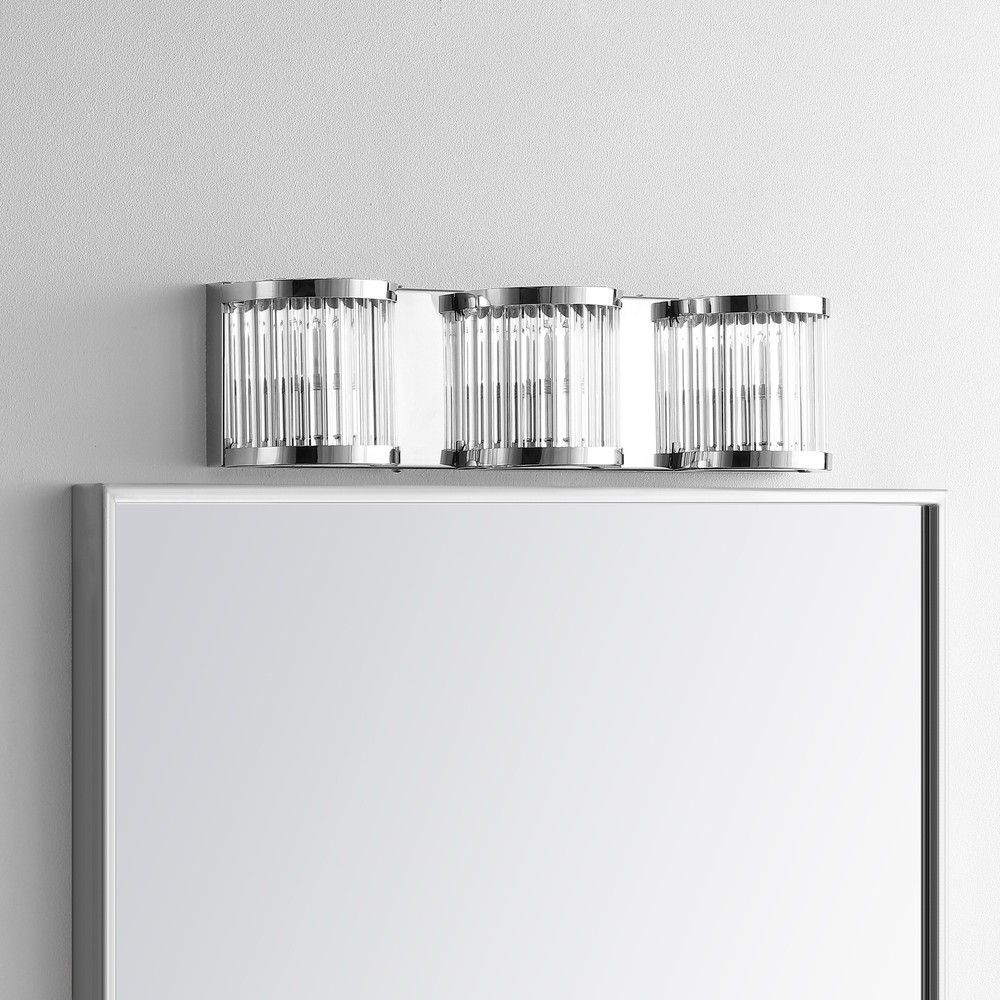 SAFAVIEH Maverick Three Light Wall Scon | Chrome / Clear |