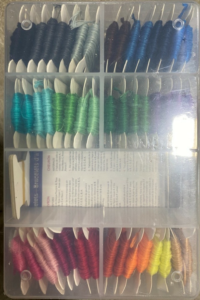 Coats & Clark Storage Box and Floss Bobbins 48/Pkg-Assorted