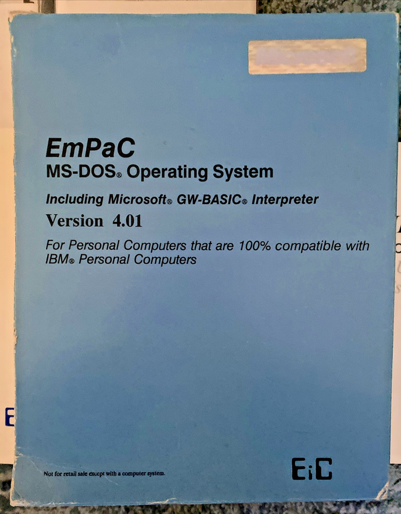 Microsoft MS DOS 4.01 5.25 Floppy Disk Software Set OEM Disks EMPaC + Manuals