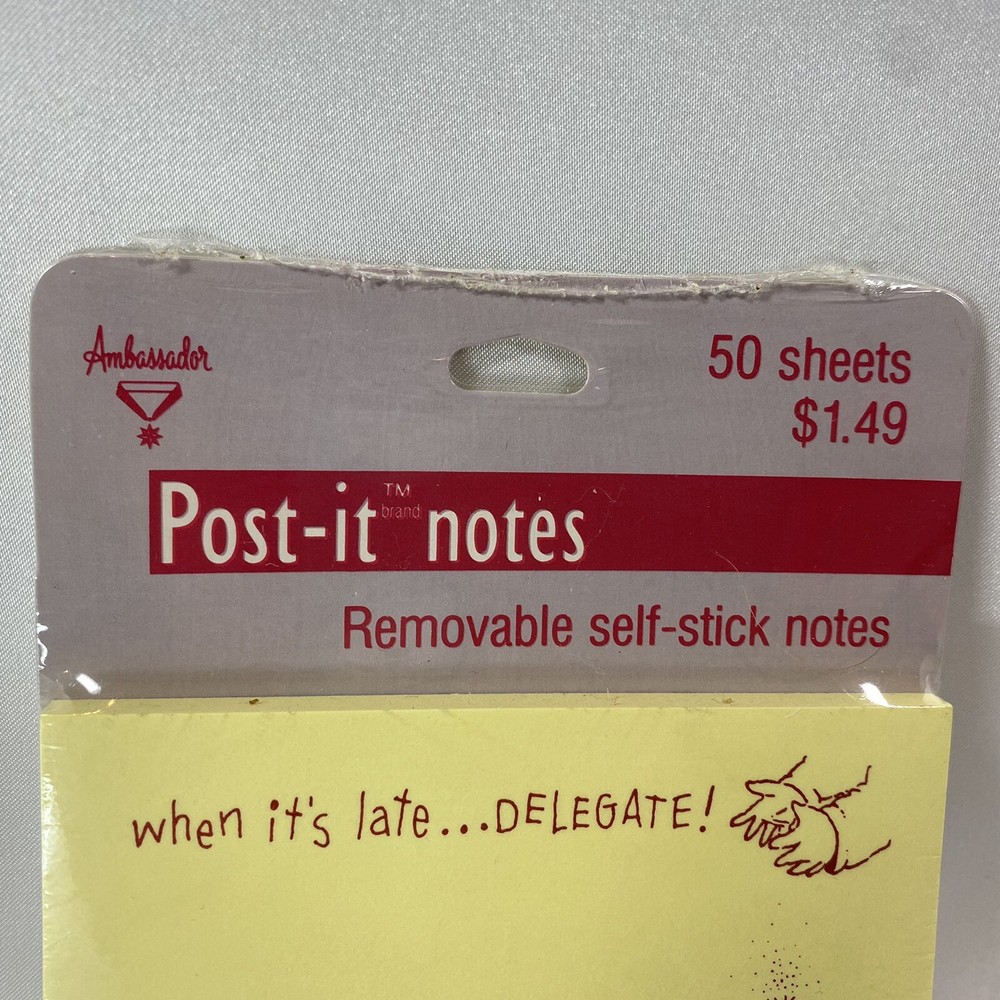 Hallmark Sticky Notepad When Late Delegate Post It Notes Vintage NOS NEW