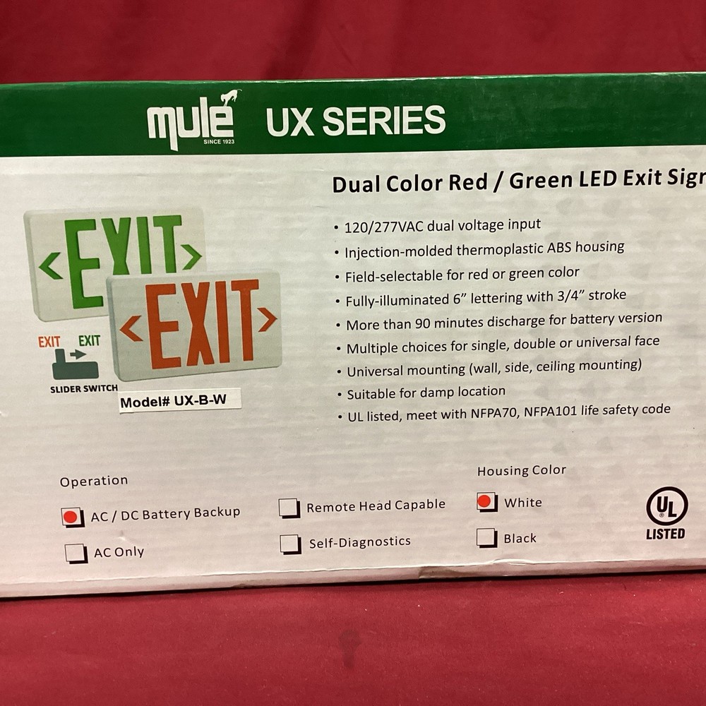 MULE UX-B-W LED EXIT SIGN