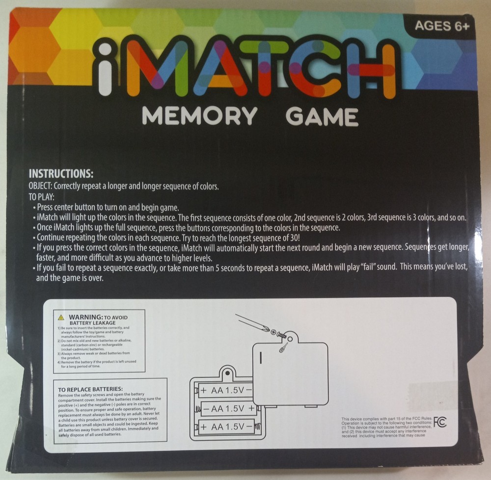 iMatch Electronic Memory Game- NEW IN BOX