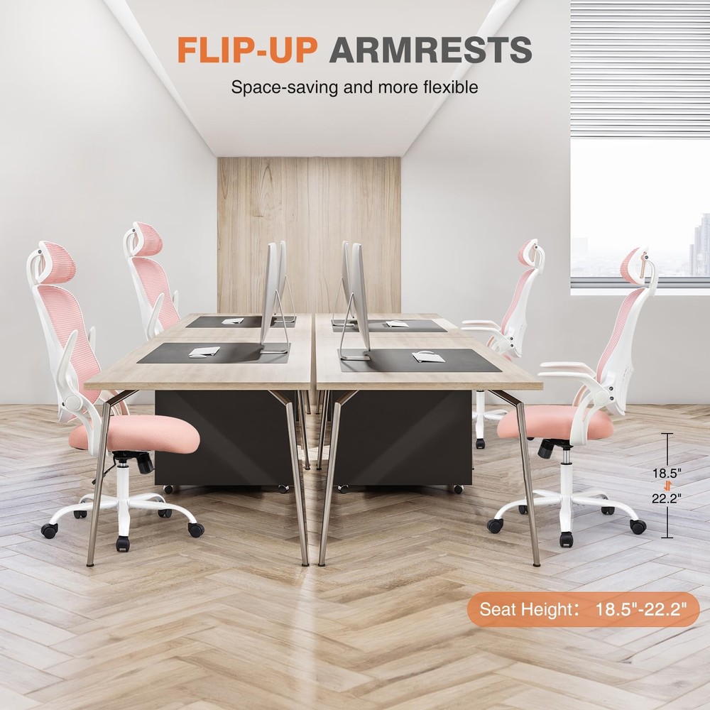 Office Computer Desk Chair, Ergonomic HighBack Mesh Rolling Work Chairs with ...
