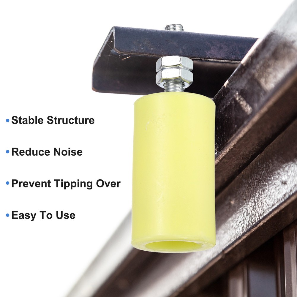 2Pcs Slide Gate Guide Roller 3" Nylon Sliding Gate Support Assembly, Yellow