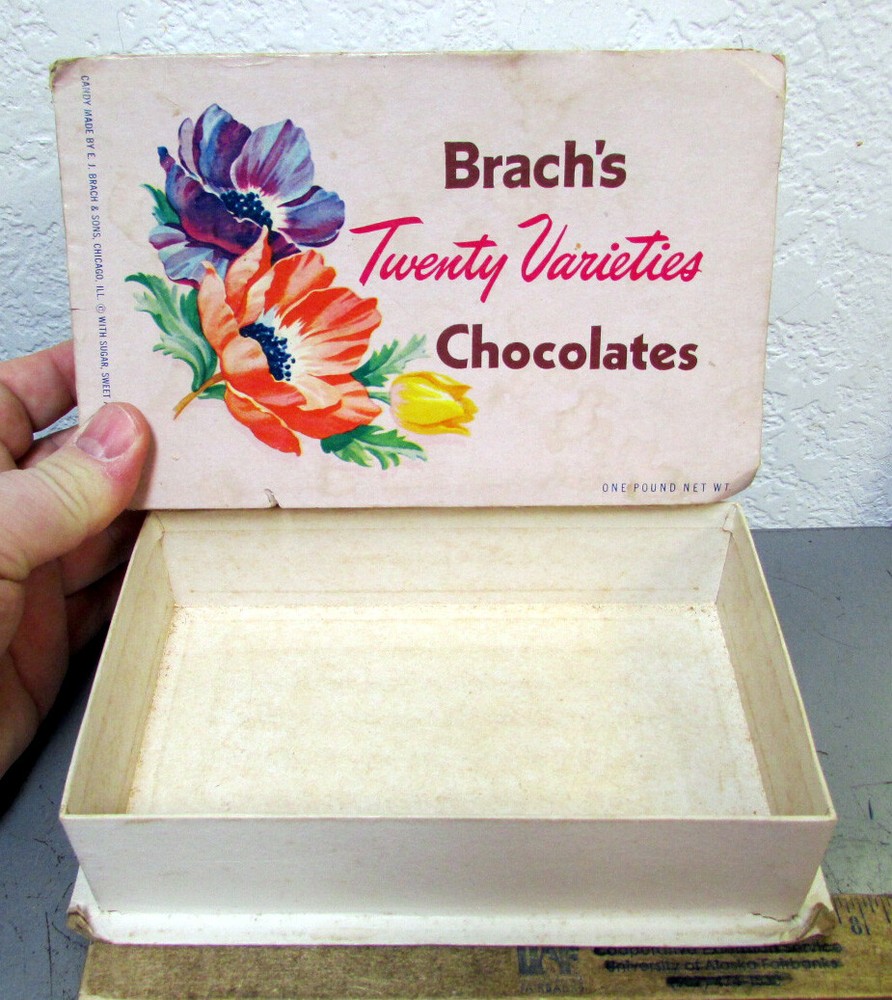 vintage Brachs Twenty Varieties chocolate, EMPTY box, great decor display box