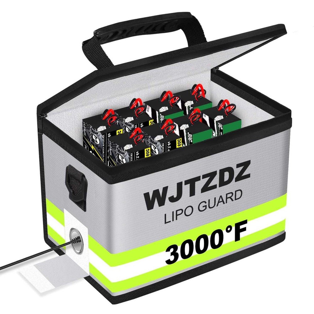 Upgraded Lipo Battery Fireproof Explosionproof Standard Size, Silver White