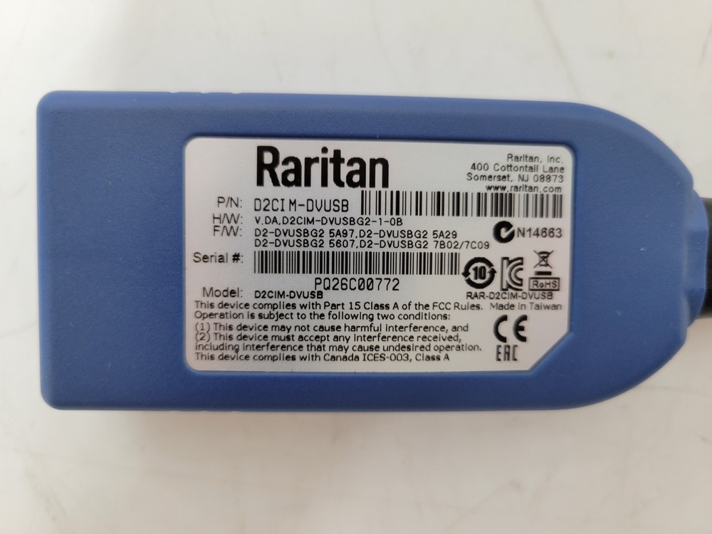 Raritan D2CIM-DVUSB Interface Module KVM Module Cable