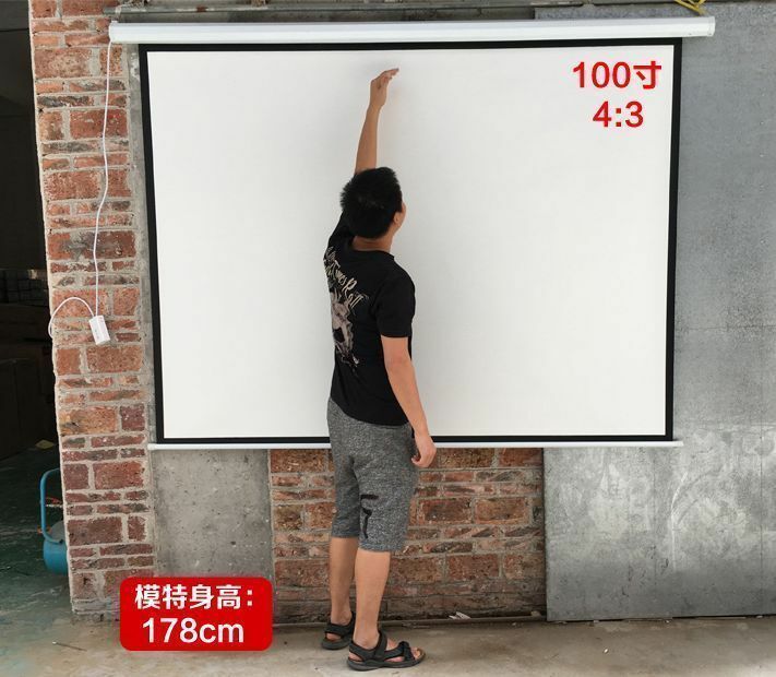 Electric Projector Screen Wall Celling Mounted 100" 4:3 Y