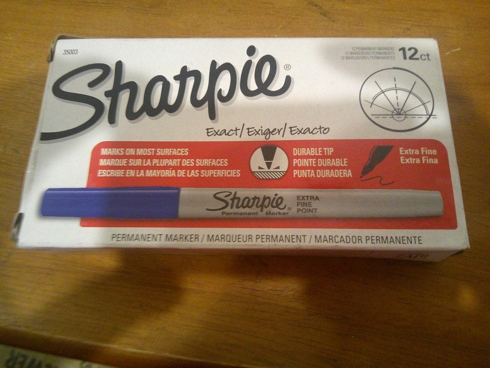 12 Pack BLUE Sharpie PERMANENT Markers Fine 30003