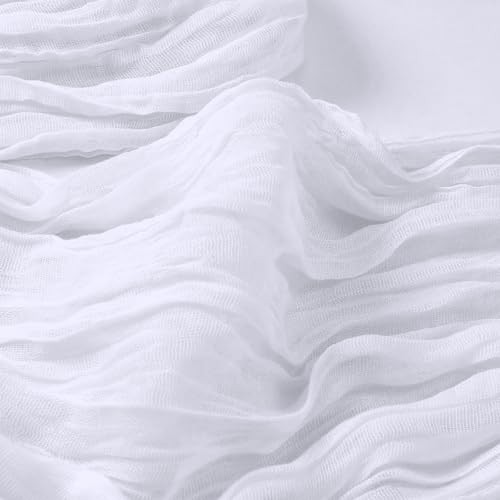 8 Pack Cheesecloth Table Runner 10ft Boho Gauze Fabric 120 8 Pcs - 10Ft White