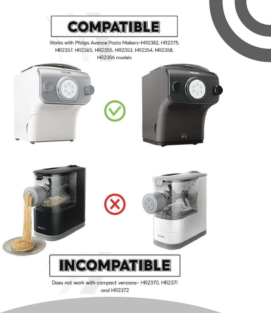 Philips Pasta Shape Discs Set: 5 Unique Attachments for Automatic Makers