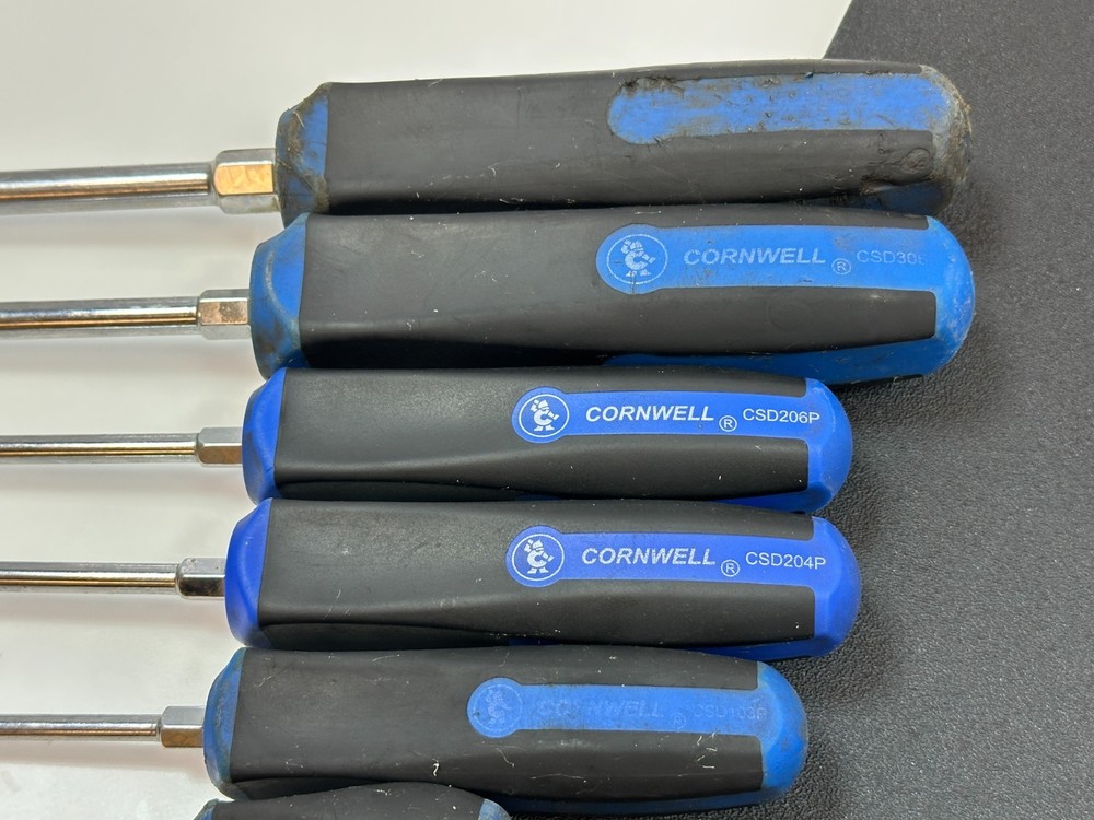 Cornwell Tools 7pc Classic Square Blue Soft Grip Screwdriver Set Phillips & Flat