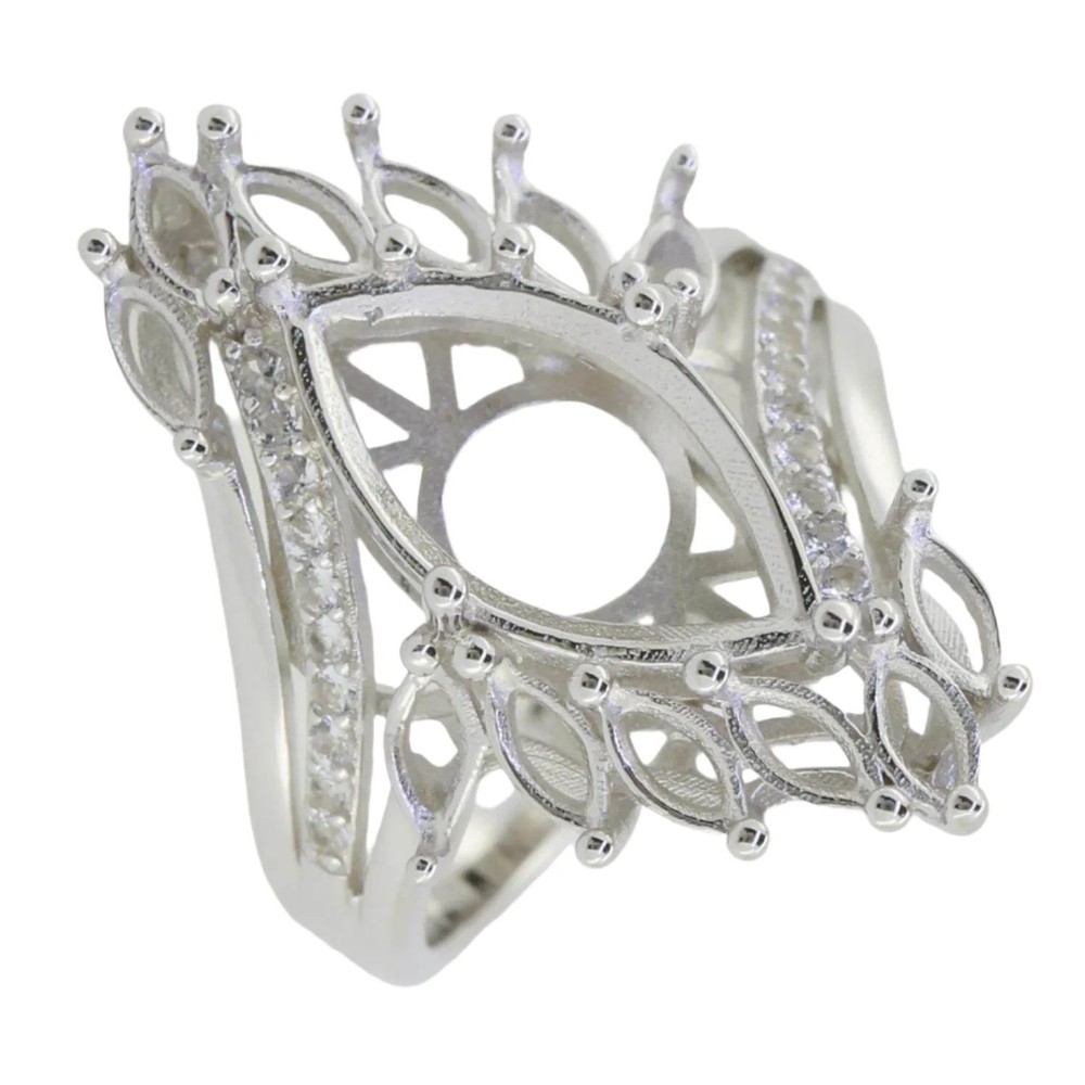 Semi Mount Ring Setting Marquise 10x5mm Ring 925 Sterling Silver Ring